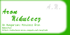 aron mikulecz business card